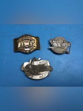 Honda Gold & Silver Tone Motorcycle Belt Buckle - Live to Ride